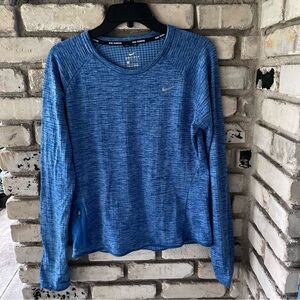 Nike running dri fit Women's long sleeve Heathered Blue shirt